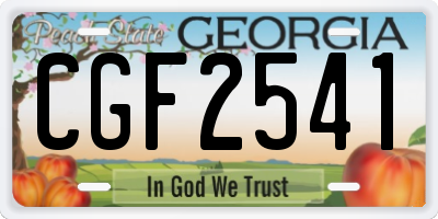 GA license plate CGF2541