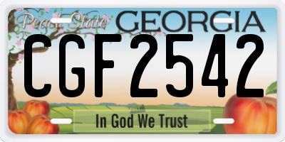 GA license plate CGF2542