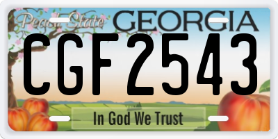 GA license plate CGF2543