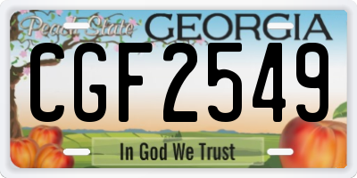 GA license plate CGF2549