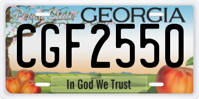 GA license plate CGF2550