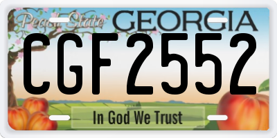 GA license plate CGF2552