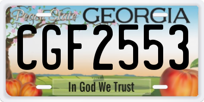 GA license plate CGF2553