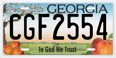 GA license plate CGF2554