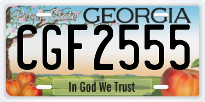 GA license plate CGF2555