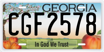 GA license plate CGF2578