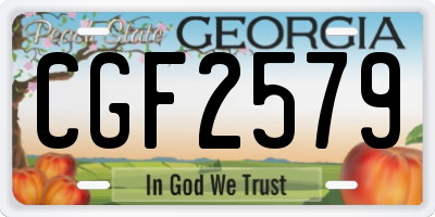 GA license plate CGF2579