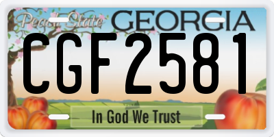 GA license plate CGF2581