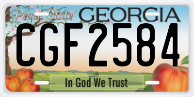 GA license plate CGF2584