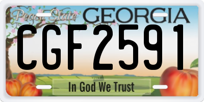 GA license plate CGF2591
