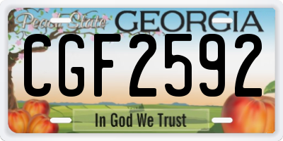 GA license plate CGF2592