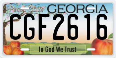 GA license plate CGF2616