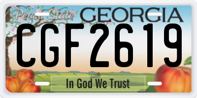 GA license plate CGF2619