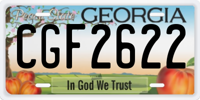 GA license plate CGF2622