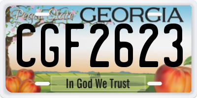 GA license plate CGF2623