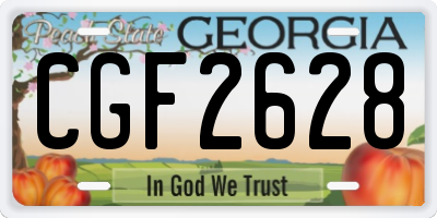 GA license plate CGF2628