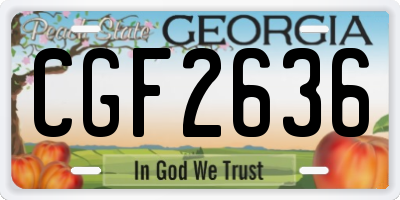 GA license plate CGF2636