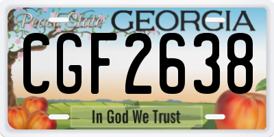 GA license plate CGF2638