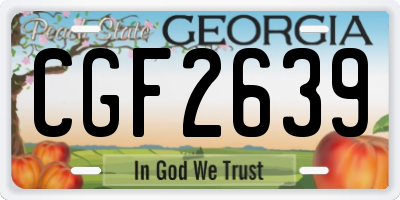 GA license plate CGF2639