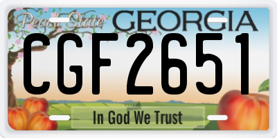 GA license plate CGF2651