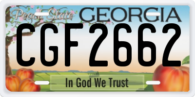 GA license plate CGF2662