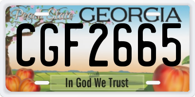GA license plate CGF2665