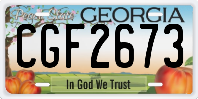 GA license plate CGF2673