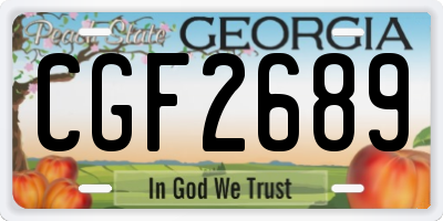 GA license plate CGF2689