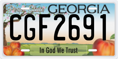 GA license plate CGF2691