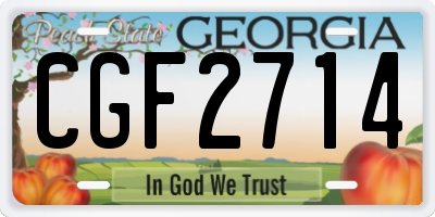 GA license plate CGF2714