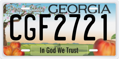 GA license plate CGF2721