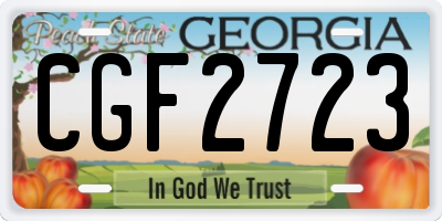 GA license plate CGF2723