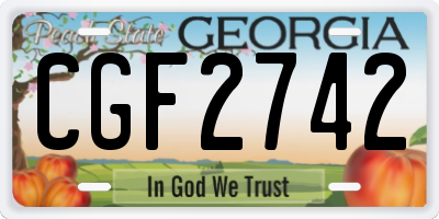 GA license plate CGF2742
