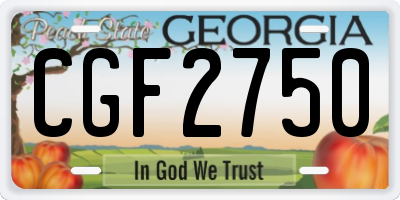 GA license plate CGF2750