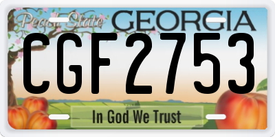 GA license plate CGF2753