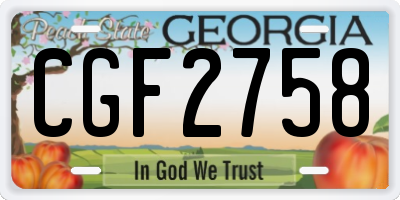 GA license plate CGF2758
