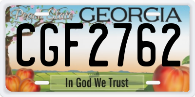 GA license plate CGF2762