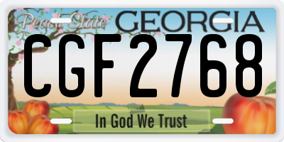GA license plate CGF2768