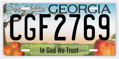 GA license plate CGF2769