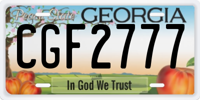 GA license plate CGF2777