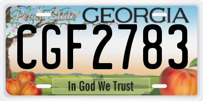 GA license plate CGF2783