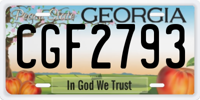 GA license plate CGF2793