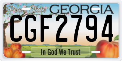 GA license plate CGF2794