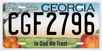 GA license plate CGF2796