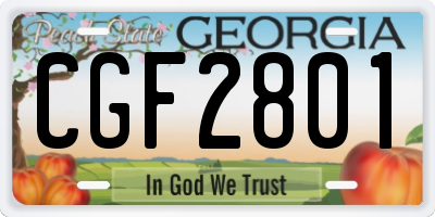 GA license plate CGF2801