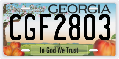 GA license plate CGF2803