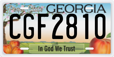 GA license plate CGF2810