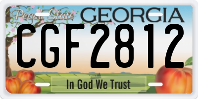 GA license plate CGF2812