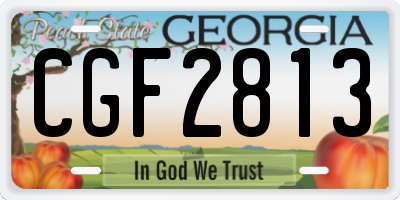 GA license plate CGF2813