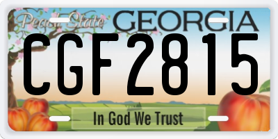GA license plate CGF2815